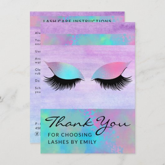 Trendy Modern Iridescent Grafisch Dank je wel Informatiekaartje (Voorkant / Achterkant)