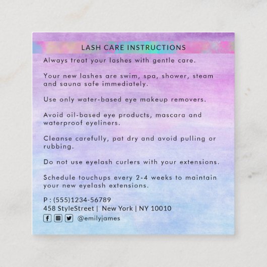 Trendy Modern Iridescent Grafisch Dank je wel Vierkante Visitekaartje (Achterkant)