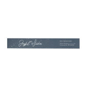 Trendy Modern Joyful Wishes Navy Blue Feestdagen (Individueel)