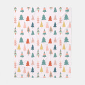 Trendy Modern kerstboompatroon op roze Fleece Deken (Voorkant)