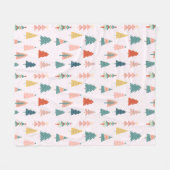 Trendy Modern kerstboompatroon op roze Fleece Deken (Voorkant (Horizontaal))