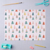 Trendy Modern kerstboompatroon op roze Tissuepapier (Craft)