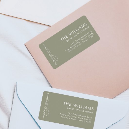 Trendy modern kerstvakantie adres etiket