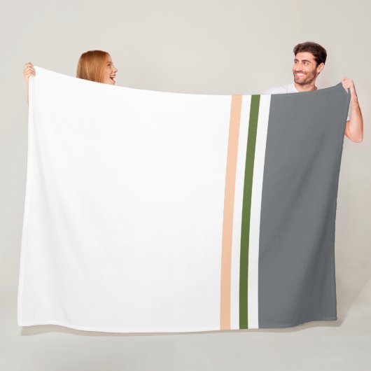 Trendy Modern kleurenblok en strepen Fleece Deken (In situ)