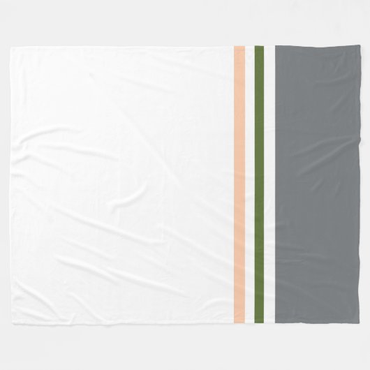 Trendy Modern kleurenblok en strepen Fleece Deken (Voorkant (Horizontaal))