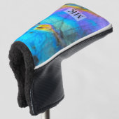 Trendy Modern Kleurrijk Initiaal Monogram Golfheadcover (3/4 voorkant)