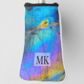Trendy Modern Kleurrijk Initiaal Monogram Golfheadcover (Draai 90)