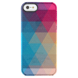 Trendy modern kleurrijk veelhoekig patroon doorzichtig iPhone SE/5/5s hoesje
