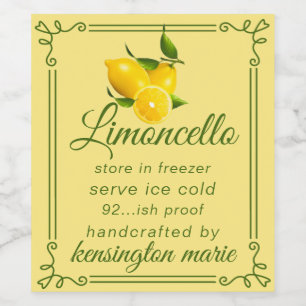 Trendy Modern Limoncello Etiket Voor Een Hoge Fles