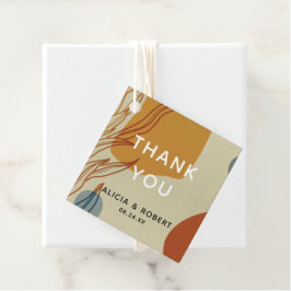 Trendy Modern Line Abstract Protea Botanical Bedankjes Labels