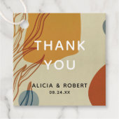 Trendy Modern Line Abstract Protea Botanical Bedankjes Labels (Voorkant)