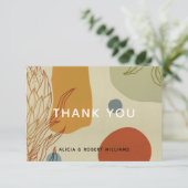 Trendy Modern Line Abstract Protea Botanical Bedankkaart (Staand voorkant)