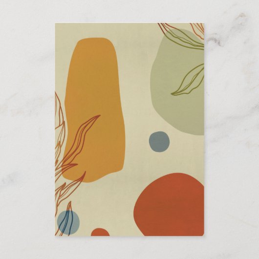 Trendy Modern Line Abstract Protea Botanical Informatiekaartje (Achterkant)