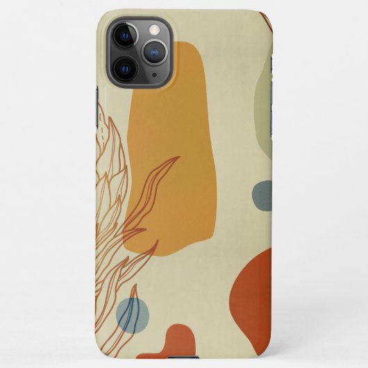 Trendy Modern Line Abstract Protea Botanical iPhone Hoesje (Achterkant)