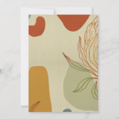 Trendy Modern Line Abstract Protea Botanical Kaart (Achterkant)