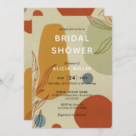 Trendy Modern Line Abstract Protea Botanical Kaart