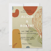 Trendy Modern Line Abstract Protea Botanical Kaart (Voorkant)