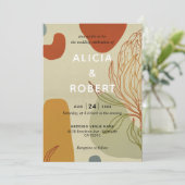 Trendy Modern Line Abstract Protea Botanical Kaart (Staand voorkant)