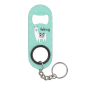 Trendy Modern Llama & Polka Dots Script Name Mini Flessenopener (Achterkant)