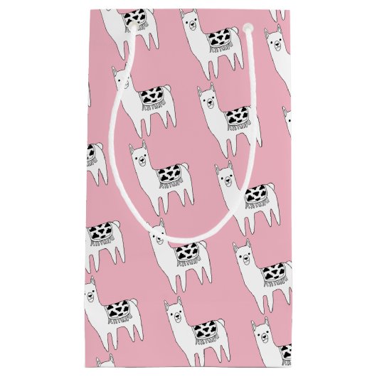 Trendy Modern Llama Sketch Klein Cadeauzakje (Voorkant)