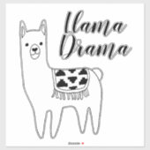 Trendy Modern Llama Sketch Llama Drama Script Sticker (Vel)