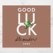 Trendy Modern Luck Mocha Bruin Groen Iers Pet Bier Etiket (Enkel label)