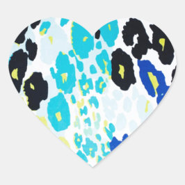 Trendy modern luipaard patroon hart sticker