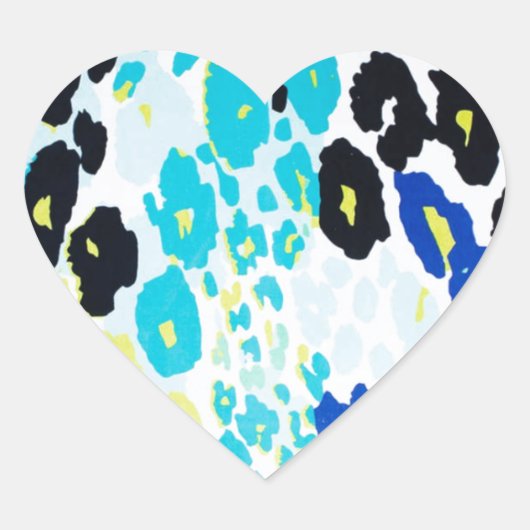 Trendy modern luipaard patroon hart sticker (Voorkant)