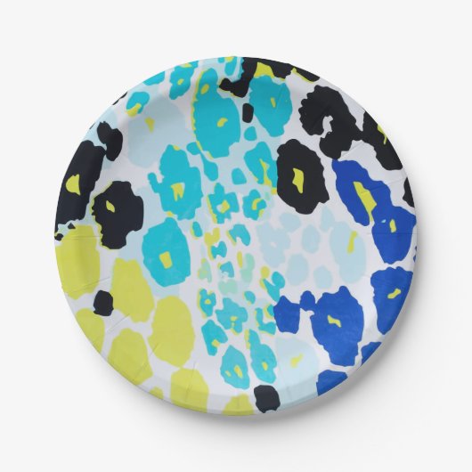 Trendy modern luipaard patroon papieren bordje (Voorkant)