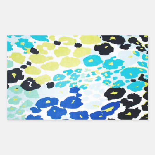 Trendy modern luipaard patroon rechthoekige sticker (Voorkant)