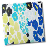 Trendy modern luipaard patroon tegeltje<br><div class="desc">Trendy Glam Vibrant Aqua Blue Limoen Luipaard Print Keramische Tegel. Leuke en levendige luipaard print. Kleur is helder lime groen, blauw, zwart en turquoise. Of je deze tegel wilt gebruiken als een klein onderzetter of trivet voor een drink of bord... of je wilt gaan groot met een keuken backsplash, of...</div>