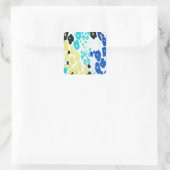 Trendy modern luipaard patroon vierkante sticker (Tas)