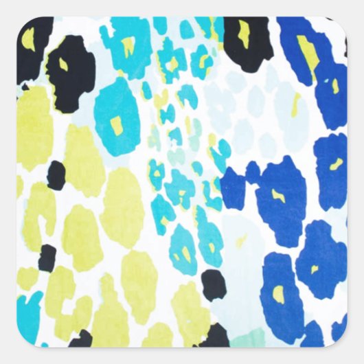 Trendy modern luipaard patroon vierkante sticker (Voorkant)