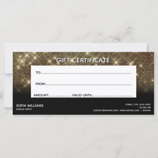 trendy modern luxe Gold Certificate Gift Kaart (Achterkant)