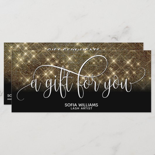 trendy modern luxe Gold Certificate Gift Kaart (Voorkant / Achterkant)