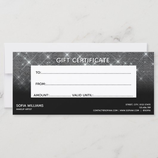 trendy modern luxe Silver Certificate Gift Kaart (Achterkant)