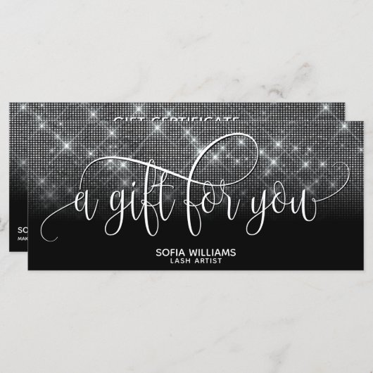 trendy modern luxe Silver Certificate Gift Kaart (Voorkant / Achterkant)