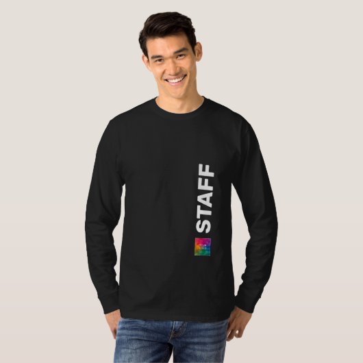 Trendy Modern Mannen Personeel T-Shirts Black Sjab (Voorkant volledig)