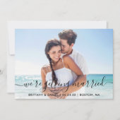 Trendy Modern manuscript dat samen sparen de Datum Save The Date (Voorkant)