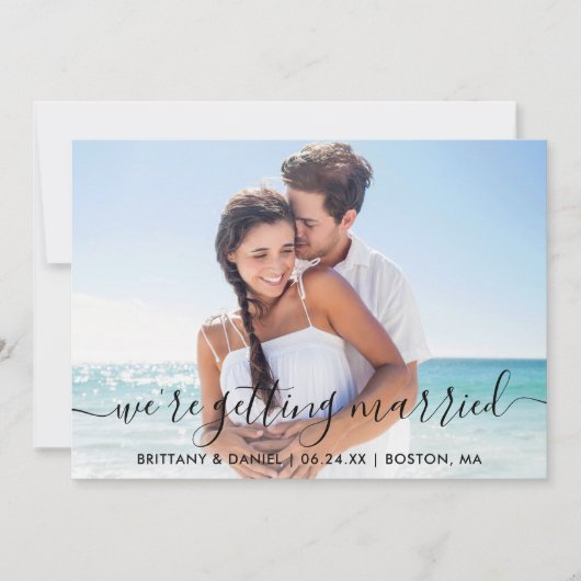 Trendy Modern manuscript dat samen sparen de Datum Save The Date (Voorkant)
