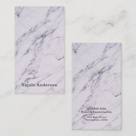 Trendy Modern Marble Elegant Chic Glam Visitekaartje (Voorkant / Achterkant)