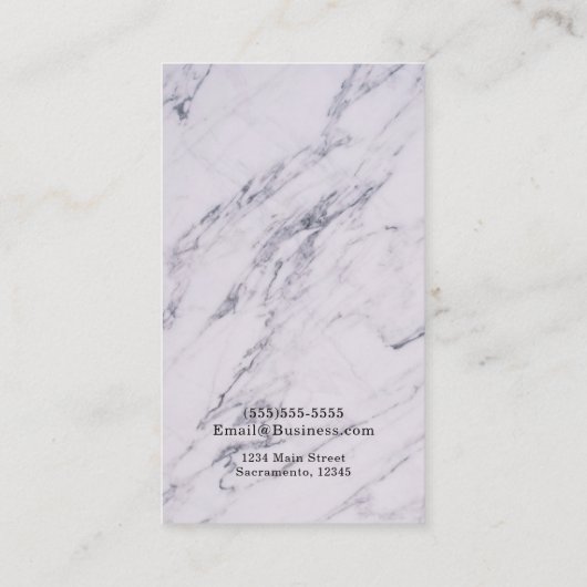 Trendy Modern Marble Elegant Chic Glam Visitekaartje (Achterkant)