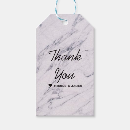 Trendy Modern Marble Elegant Wedding Favor Cadeaulabel (Voorkant)