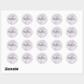 Trendy Modern Marble Elegant Wedding Favor Ronde Sticker (Vel)
