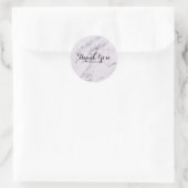 Trendy Modern Marble Elegant Wedding Favor Ronde Sticker (Tas)