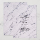 Trendy Modern Marble Elegant Wedding Invitations Kaart (Voorkant / Achterkant)