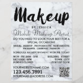Trendy Modern Marble Makeup Artist Adverteren Flyer (Voorkant)
