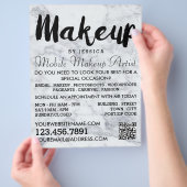 Trendy Modern Marble Makeup Artist Adverteren Flyer (Hand)