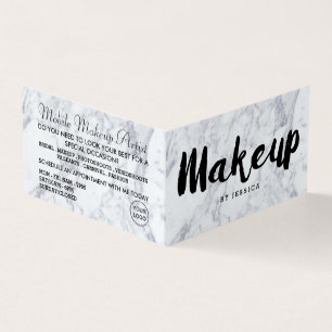 Trendy Modern Marble Makeup Artist Loyalty Card Visitekaartje