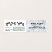 Trendy Modern Marble Makeup Artist Loyalty Card Visitekaartje (Binnenkant ongevouwen)